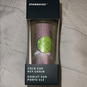 Starbucks Cold Cup Key Chain Lime Green/Purple